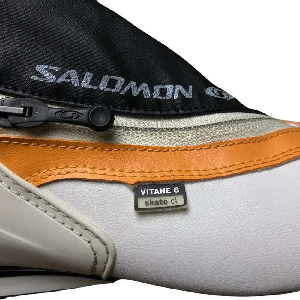 Womens Orange Salomon Vitane 8‎ CL Auto Fit Skate Ski Boots Size 6